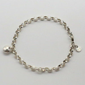 "Charm" Bracelet-Stg Sil, Piece 8, Small: "We Need Nature", Collection.