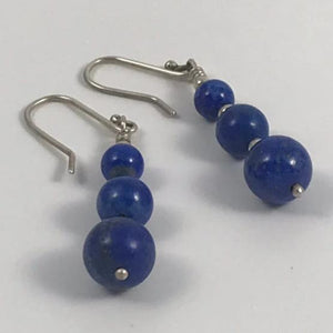 Lapis Lazuli 4,6.& 8 mm stone Earrings.