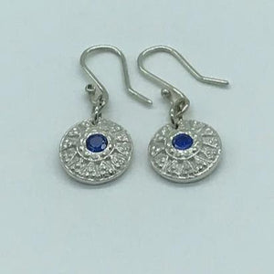 "Sapphire Mandala" Silver-Earrings