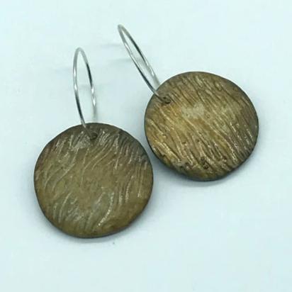 Brass Disc Earring.