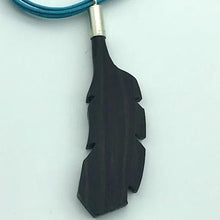 " Bird Spirit", Ebony & Stg Sil, Pendant on cotton necklace.