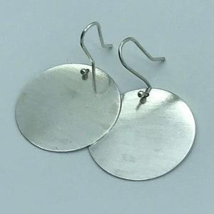 "Satin" Sterling Silver discs - Earrings